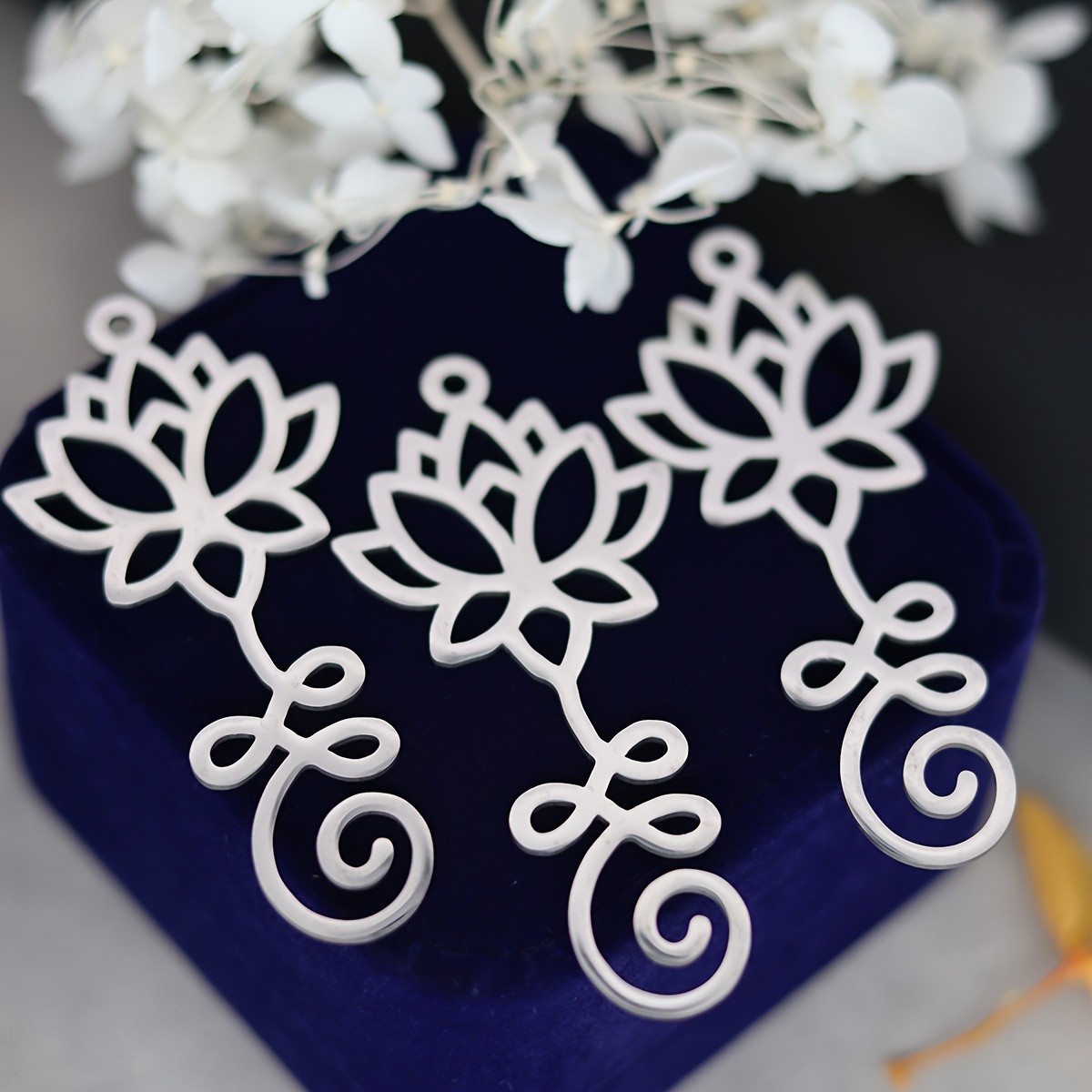 3pcs Unalome Yoga Stainless Steel Pendant Charms